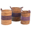 Marella Natural Finish with Lilac Accents Basket Set Of 3Model DOV1589