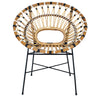 Lorena Natural Rattan Finish with Black and White Accents Occasional ChairModel DOV1594