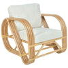 Paras Off White Upholstery and Natural Rattan Finish Occasional ChairModel DOV1608