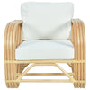 Paras Off White Upholstery and Natural Rattan Finish Occasional ChairModel DOV1608