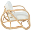 Paras Off White Upholstery and Natural Rattan Finish Occasional ChairModel DOV1608