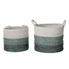 Elspeth White, Green and Blue Basket Set Of 2Model DOV1623