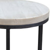 Agra Bleached Sealed Finish and Black Iron Side TableModel DOV16566