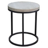 Agra Bleached Sealed Finish and Black Iron Side TableModel DOV16566