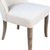 Elias Off White Upholstery and Natural Wood Finish Dining ChairModel DOV17040