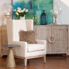 Katella Ivory Upholstery and Natural Wood Finish Occasional ChairModel DOV17110