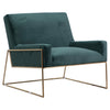 Prado Forest Green Fabric with Brass Metal Finish Occasional ChairModel DOV17126GR