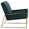 Prado Forest Green Fabric with Brass Metal Finish Occasional ChairModel DOV17126GR