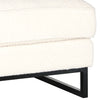 Lynette White Upholstery and Black Metal Base Ottoman Model DOV17128