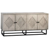 Clancy Light Grey Wash Sealed Finish and Black Base Sideboard Model DOV18060