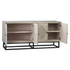 Clancy Light Grey Wash Sealed Finish and Black Base Sideboard Model DOV18060