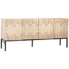 Mabini Light Warm Wash Finish and Black Iron Base Sideboard Model DOV18508