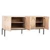 Mabini Light Warm Wash Finish and Black Iron Base Sideboard Model DOV18508