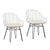 Niles White with Black Metal Legs Dining Chair Set Of 2 Model DOV18811