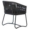 Alfina Grey Rope and Black Powder Coat Frame Finish Outdoor Dining Chair Model DOV18822