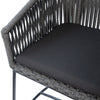 Alfina Grey Rope and Black Powder Coat Frame Finish Outdoor Dining Chair Model DOV18822