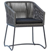 Alfina Grey Rope and Black Powder Coat Frame Finish Outdoor Dining Chair Model DOV18822