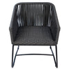 Alfina Grey Rope and Black Powder Coat Frame Finish Outdoor Dining Chair Model DOV18822