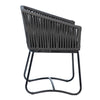 Alfina Grey Rope and Black Powder Coat Frame Finish Outdoor Dining Chair Model DOV18822