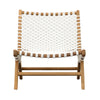 Mario Natural Wood Finish and White Rope Outdoor Occasional Chair Model DOV18826WH