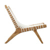 Mario Natural Wood Finish and White Rope Outdoor Occasional Chair Model DOV18826WH