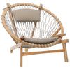 Biden Natural Wood Finish with Taupe Upholstery Outdoor Occasional Chair Model DOV18827