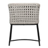 Fermin Grey Rope with Black Powder Coated Frame and Cushioned Seat Outdoor Dining Chair Model DOV18829