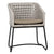 Fermin Grey Rope with Black Powder Coated Frame and Cushioned Seat Outdoor Dining Chair Model DOV18829