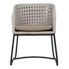 Fermin Grey Rope with Black Powder Coated Frame and Cushioned Seat Outdoor Dining Chair Model DOV18829