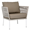 Alfina Grey Rope And White Powder Coat Frame Finish Outdoor Occasional Chair Model DOV18830