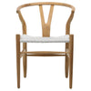 Jerico White and Grey Rope with Natural Wood Finish Outdoor Dining Chair Model DOV18833