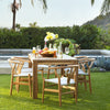 Jerico White and Grey Rope with Natural Wood Finish Outdoor Dining Chair Model DOV18833