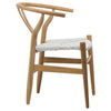 Jerico White and Grey Rope with Natural Wood Finish Outdoor Dining Chair Model DOV18833