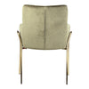 Clement Olive Green Fabric and Brass Metal Legs Dining ChairModel DOV22500