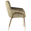 Clement Olive Green Fabric and Brass Metal Legs Dining ChairModel DOV22500