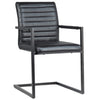 Failon Black Leather Finish and Antique Black Metal Dining ChairModel DOV23000