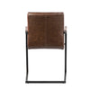 Francois Vintage Brown Leather and Antique Black Metal Finish Dining ChairModel DOV23002