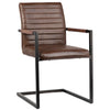 Francois Vintage Brown Leather and Antique Black Metal Finish Dining ChairModel DOV23002