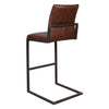 Francois Vintage Brown Leather and Antique Black Metal Finish Barstool Model DOV23002BS