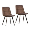 Ronald Antique Brown Upholstery and Black Powder Coated Legs Dining Chair Set Of 2 Model DOV23005