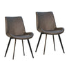 Banon Antique Grey Upholstery and Black Powder Coated Legs Dining Chair Set Of 2 Model DOV23007