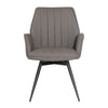 Nesbit Grey and Black Powder Coated Legs Dining ChairModel DOV23012