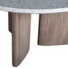 Harrell White Terrazzo and Antique Wood Wash Finish Round Outdoor Dining TableModel DOV24027