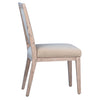 Rafael Light Warm Wash Finish and Sand Color Fabric Dining ChairModel DOV24045