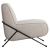 Roland Light Sand Upholstery with Matte Black Metal Legs Occasional ChairModel DOV24071