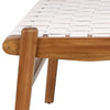 Salazar White Leather and Natural Wood Finish Bench Model DOV25011WH