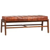 Dennis Brown Leather and Stained Wood Finish Bench Model DOV25012