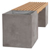 Bowman Dark Grey Concrete Finish and Natural Wood Sealed Top Outdoor BenchModel DOV26023