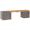 Bowman Dark Grey Concrete Finish and Natural Wood Sealed Top Outdoor BenchModel DOV26023