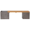 Bowman Dark Grey Concrete Finish and Natural Wood Sealed Top Outdoor BenchModel DOV26023